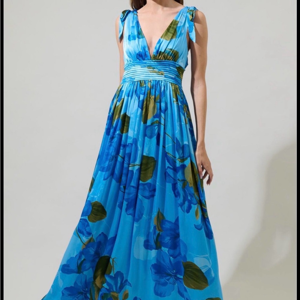 Sugarlips Vibrant Blue Floral Maxi Dress